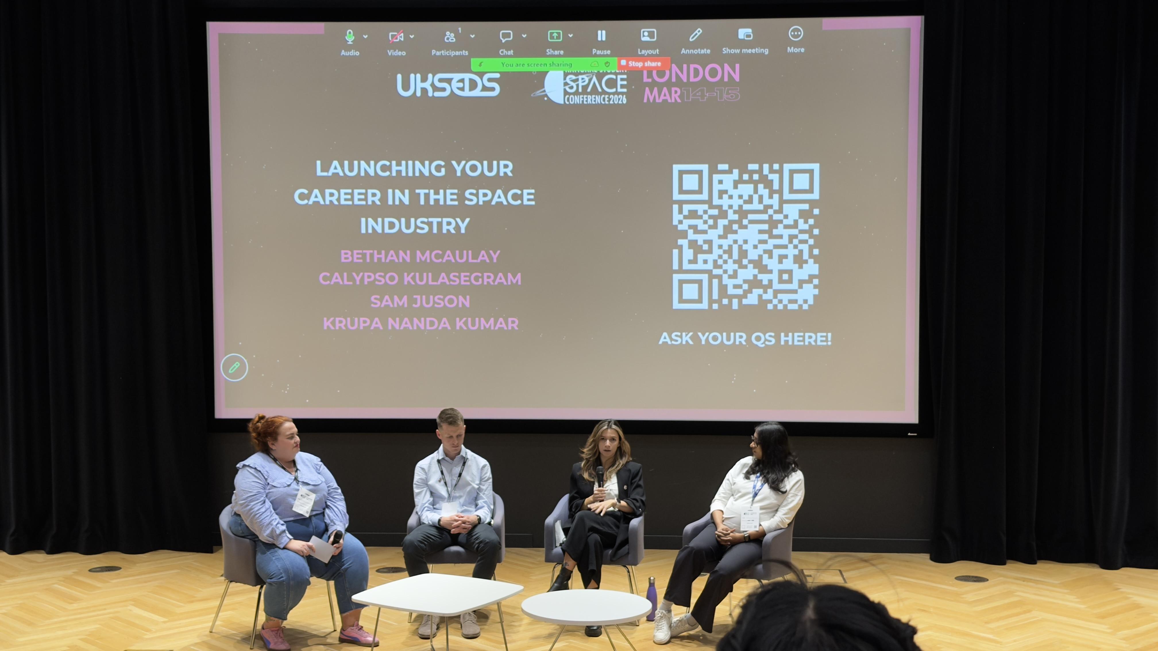 A photo of the careers panel.